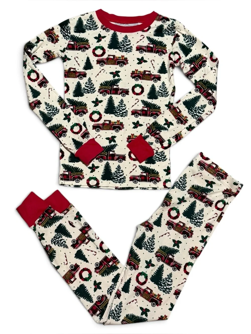 Kid’s Children’s PJ Place Christmas Pajama 2 Piece Set Long Sleeve Size 12